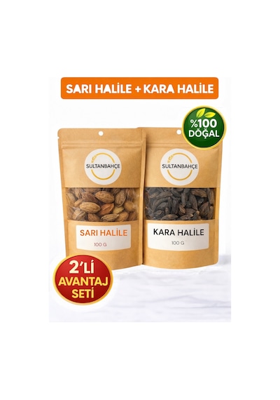 Sultanbahçe Kara Halile & Sarı Halile İkili Paket Doğal, Katkısız - 2x100g