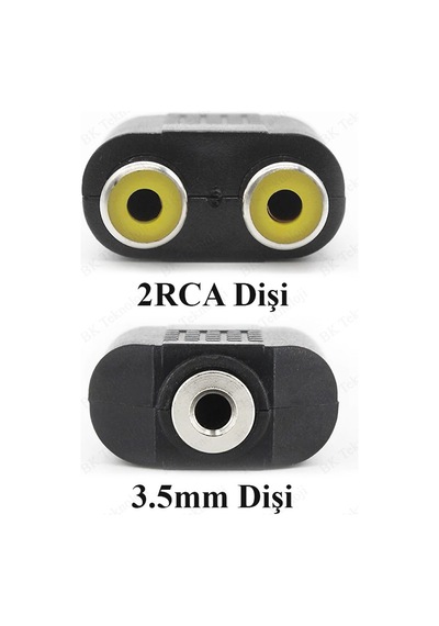 3.5mm (1/8 inç) TRS Dişi - 2 RCA Dişi Adaptör
