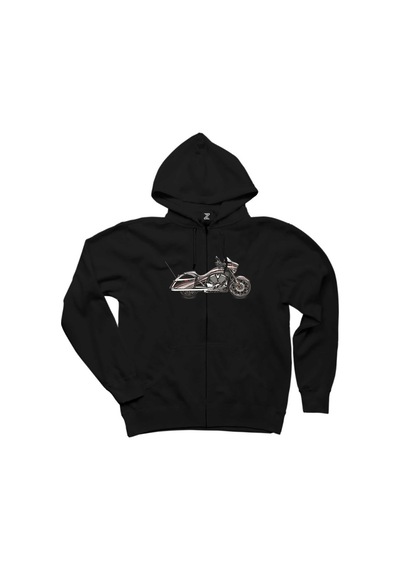 Victory Magnum Siyah Fermuarlı Kapşonlu Sweatshirt Siyah