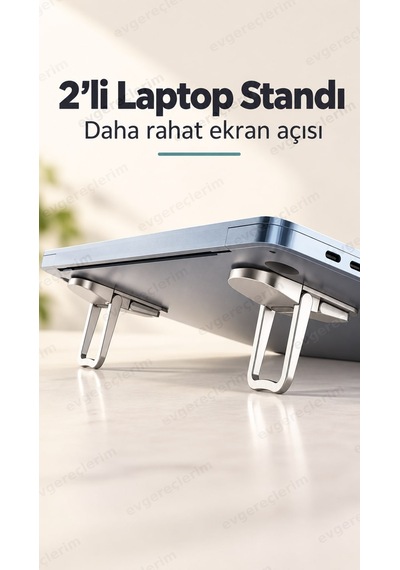 Yükseklik Ayarlı Katlanabilir Metal Laptop Tablet Standı