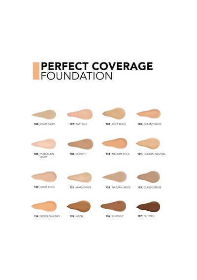 Perfect Coverage Yoğun Kapatıcı Su Bazlı Fondöten Sıcak Alt Ton -137 Nutmeg-8682536070676 Çok Renkli