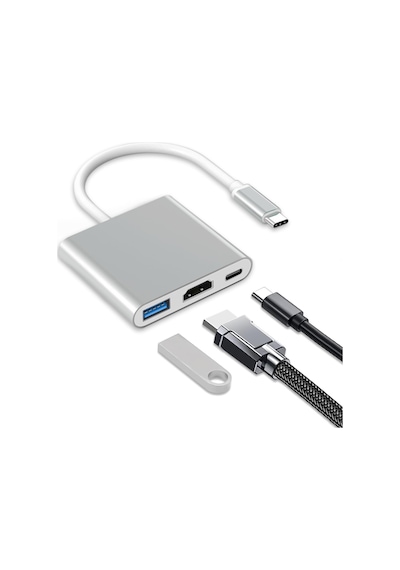 Usb 3.1 Type C To Hdmi Usb 3.0 Çevirici Dönüştürücü Adaptör Kablosu Adaptör Usb C Hdmı 3-in-1, Lightning - Hdmı Kablosu, Tv İçin, Usb-a 3.0, Tak Ve Çalıştır Al4962 Usb 3.1 Type C To Hdmi Usb 3.0 Çevirici Dönüştürücü Adaptör Kablosu Adaptör Usb C Hdmı 3-in-1, Lightning - Hdmı Kablosu, Tv İçin, Usb-a 3.0, Tak Ve Çalıştır Al4962