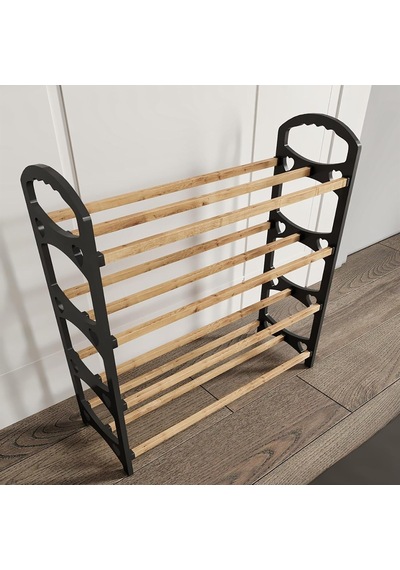 4 Katlı Ahşap Tabanlı, Plastik Kenarlı Ayakkabılık, 64x50x18 Cm Çok Renkli 4 Katlı Ahşap Tabanlı, Plastik Kenarlı Ayakkabılık, 64x50x18 Cm Çok Renkli