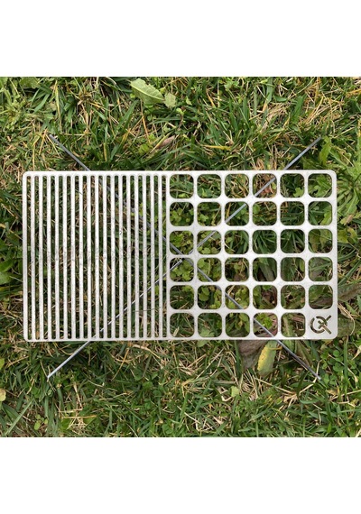 Paslanmaz Çelik Bushcraft Dikdörtgen 13cm X 24cm Metal Izgara Latnox Çınar Extreme Gri