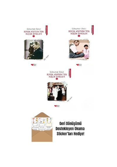Büyük Atatürk'ten Küçük Öyküler 3 Kitap Set Süleyman Bulut + Okuma Sticker'ları