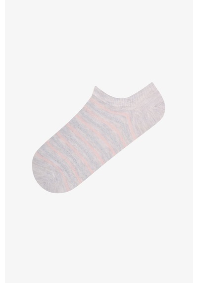 Penti Parlak Blush Çizgili Simli 3 Çift Sneaker Çorap Çok Renkli