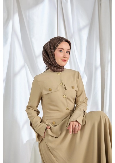 Silk Home %100 Twill İpek Eşarp S539 Kahverengi