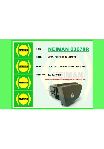 Merkezi - 148 - Kilit Düğmesi Clıo Iv - Captur - Duster - Dpmıx-hb - 5 Pın