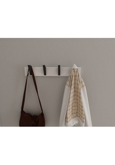 Hepsi3boyutlu Modern Duvar & Kapı Kanca Askılık - 4 Adet Siyah Kanca Askılık - Model No : 5 Siyah