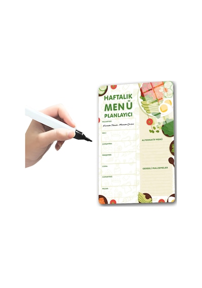 Cam Magnet Buzdolabı Manyetik Planlayıcı Dikey 20cm X 30cm