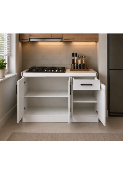 Lark Mutfak 3 Kapaklı 1 Çekmeceli Mutfak Alt Modül 100 Cm - Çok Amaçlı Dolap -beyaz Laminat Tezgah Dahil Lark Mutfak 3 Kapaklı 1 Çekmeceli Mutfak Alt Modül 100 Cm - Çok Amaçlı Dolap -beyaz Laminat Tezgah Dahil