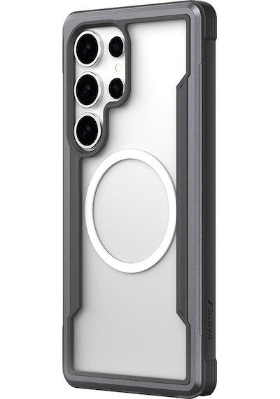 Galaxy S25 Ultra Kılıf Magsafe Uyumlu Airbagli Raptic Shield Serisi Şeffaf Yüzey Kapak Siyah