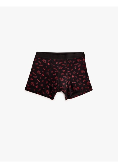 Koton 3'lü Boxer Seti Oyun Baskılı Çok Renkli Pamuklu Bordo 5wlm90018mk Bordo