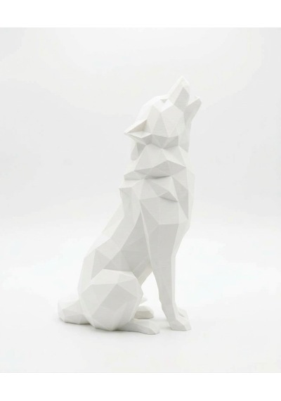 3d Geometrik Kurt Biblo/dekor 18cm Beyaz
