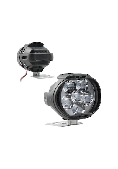 2 Adet 6 Ledli Motosiklet Scooter Uyumlu Led Sis Farı Çakar Ve Sabit Mod Açma Kapatma Tuşlu Lamba