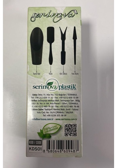 4 Parça Kaktüs Dikim Seti - Bitki Dikme Seti - Siyah