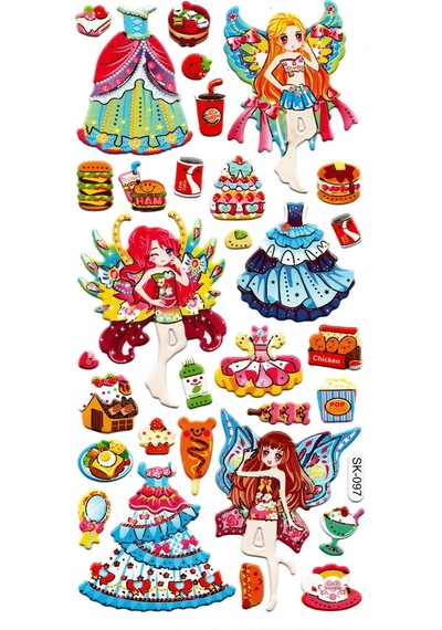 Sticker Kabartmalı Stiker Defter, Planlayıcı Etiket Sk097 9x18 Cm- Peri Kız Giydirme Sticker Kabartmalı Stiker Defter, Planlayıcı Etiket Sk097 9x18 Cm- Peri Kız Giydirme