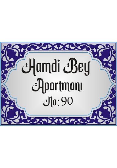 Apartman İsim Levhası Mod11 Parlak Aliminyum Levhaya Baskılı
