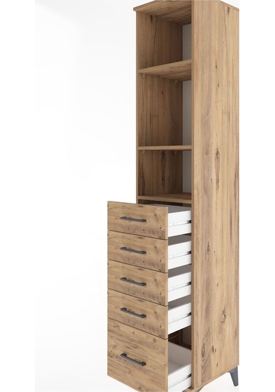 Hyperion Dolap 3 Raflı 5 Çekmeceli 44x44x221 Çam-çam Çam
