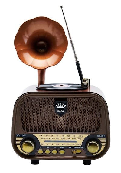 Dexxony Md-1319 Nostaljik Radyo Gramofon Bluetooth Hoparlör Ahşap Tasarım