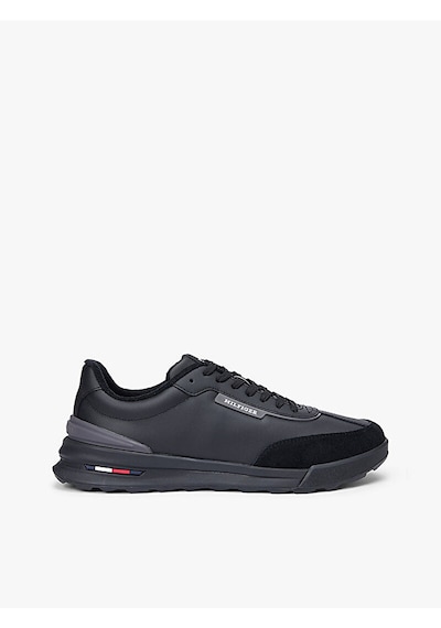 Tommy Hilfiger Fm0fm05721 Retro Runner Mix Leather Erkek Günlük Ayakkabı Siyah