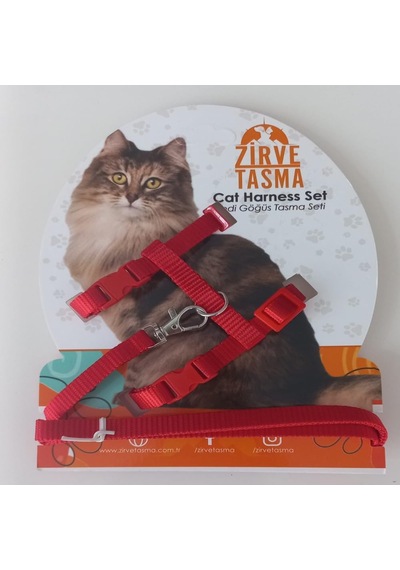 Petty Comfort-ayarlanabilir-kedi Tasma Seti-kedi Göğüs Tasması Ve Gezdirme Kordonu-kedi Tasması-yerli Üretim-moder Çok Renkli