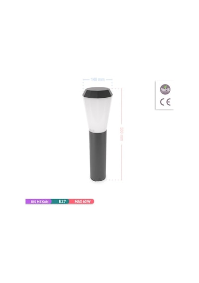 ACK Comet 500 - E27 Bahçe Aydınlatma Armatürü 50cm Diğer