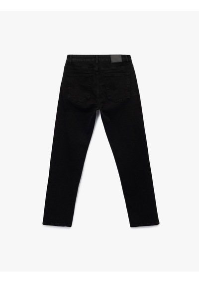 Koton Normal Bel Pamuklu Straight Fit Jean Pantolon - Mark Jean Siyah 6wam40022nd Siyah