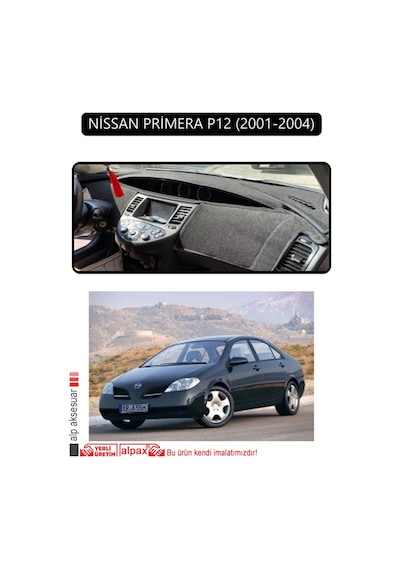 Nissan Primera P12 2001-2004torpido Koruma Halısı Siyah Kenar