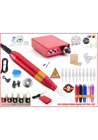 Xl-301B Hybrıd Kırmızı Kalem Tipi Kalıcı Makyaj Makinası Seti - S