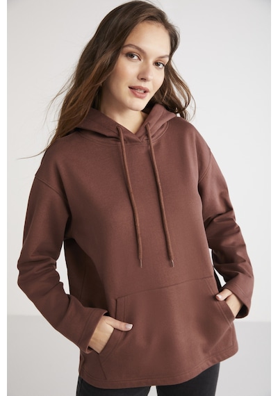 Ethıquet Pıper Kadın Içi Polarlı Yumuşacık Comfort Fit Kapüşonlu Kanguru Cepli Kahverengi Sweatshirt Ethıquet Pıper Kadın Içi Polarlı Yumuşacık Comfort Fit Kapüşonlu Kanguru Cepli Kahverengi Sweatshirt