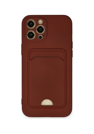 Apple iPhone Uyumlu 12 Pro Max Kılıf Kelvin Kartvizitli Silikon - Bordo Bzsxx00 1