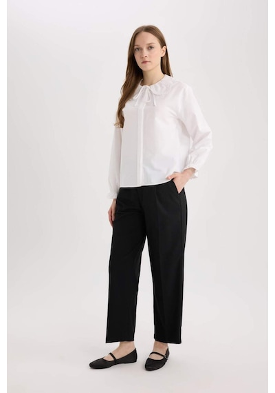 DeFacto Regular Fit Poplin Uzun Kollu Gömlek Tunik E4355AX25SPWT84