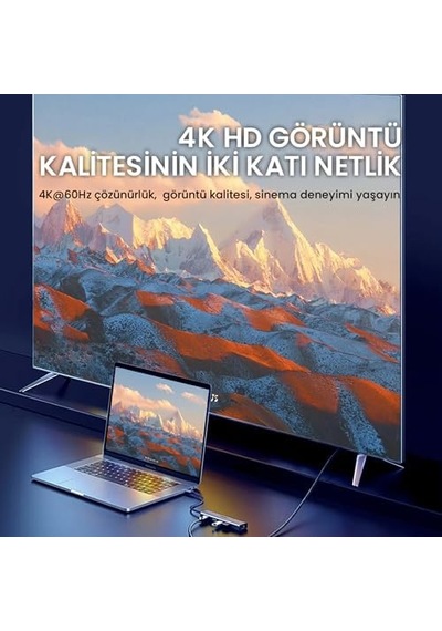 Type-c Pd100w 5 Portlu 4k 30hz Hdmı 100mbps Ethernet Usb 2.0 + Usb 3.0 Çoklayıcı Hub 01