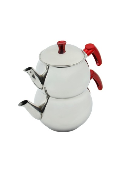 Papatyam Çelik Çaydanlık Takımı 3 Boy Mini Boy Kırmızı