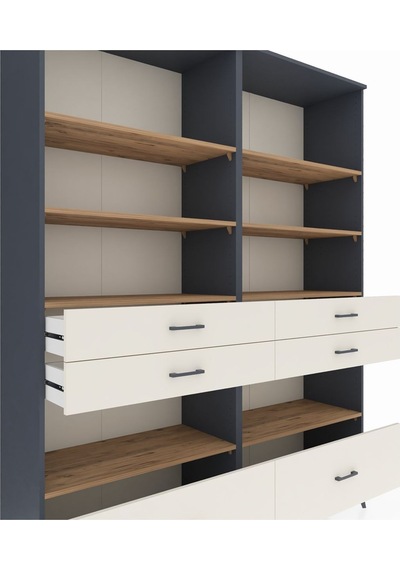 Hyperion Gardrop 8 Raflı 6 Çekmeceli 176x44x221 Antrasit-çam/aytaşı Çam/aytaşı Hyperion Gardrop 8 Raflı 6 Çekmeceli 176x44x221 Antrasit-çam/aytaşı Çam/aytaşı
