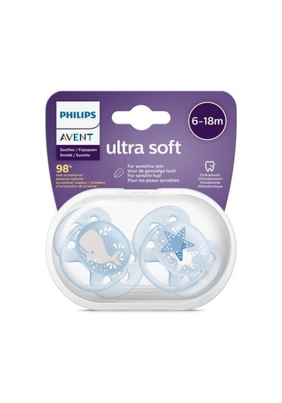 Philips Avent Ultra Soft Emzik 6-18 Ay Erkek-9067585333856 Çok Renkli