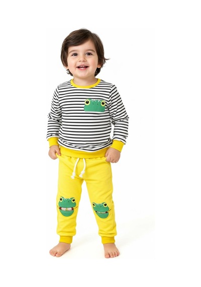 Miababy Figür Baskılı 2 Li Takım Sarı