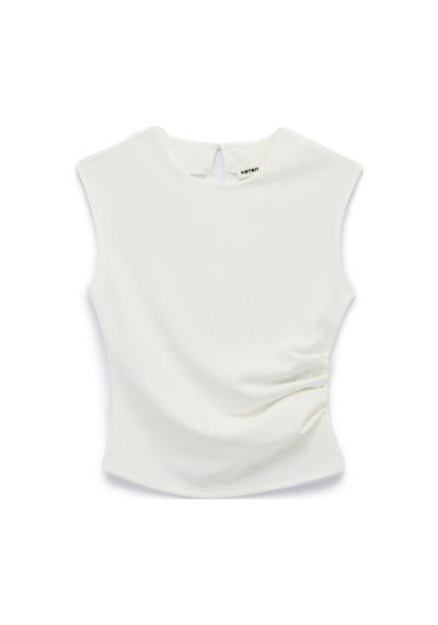 Koton Krep Scuba Kumaş Slim Fit Bisiklet Yaka Kolsuz Drape Detaylı Bluz Beyaz 6sak10005ek Beyaz Koton Krep Scuba Kumaş Slim Fit Bisiklet Yaka Kolsuz Drape Detaylı Bluz Beyaz 6sak10005ek Beyaz