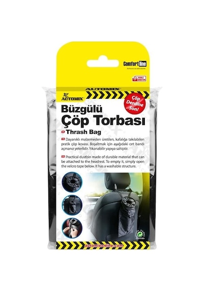 Automix Büzgülü Çöp Torbası Araç İçi Pratik Çöp Kovası Yıkanabilir Dayanıklı Üniversal 011661