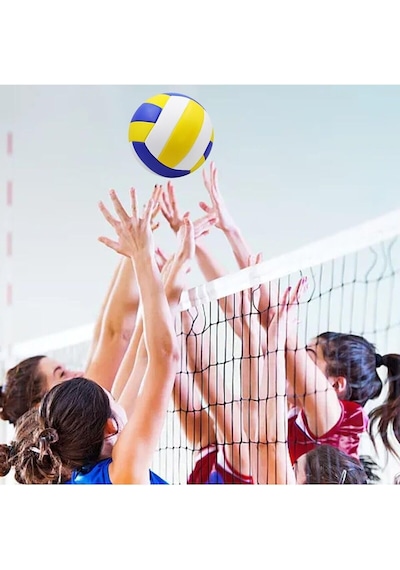 Muba Dikişli Voleybol Topu Yumuşak Deri Antrenman Ve Salon Uyumlu, Tek Ebat, Mbdktp, Karışık Çok Renkli