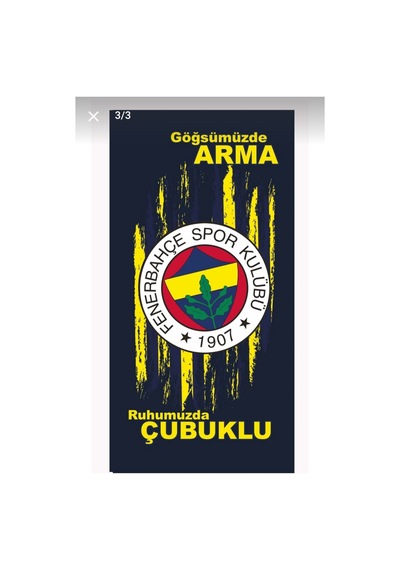 Fenerbahçe Çubuklu Plaj Havlusu Lacivert