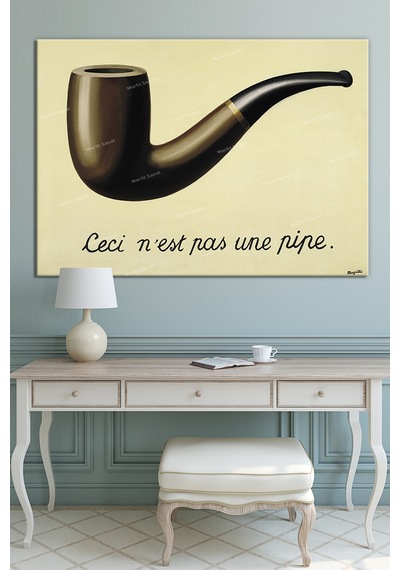 Rene Magritte Ceci Nest Pas Une Pipe Bu Bir Pipo Değildir Kanvas Tablo (8 Farklı Ölçü) 90 x 60