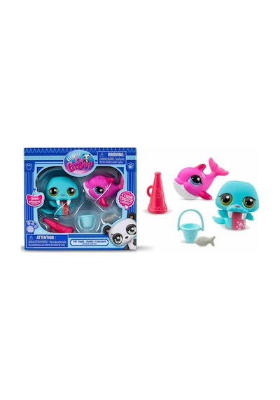 Littlest Pet Shop Minişler 2 Li Figür Seti S1 - Deniz Aygırı Ve Yunus Balığı - 5 Cm