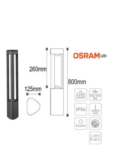 Ack Ag43-02302 7w 80 Cm 3000k Günışığı Dallas Alüminyum Led Bahçe Armatürü Diğer