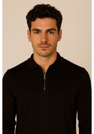 Ncs Jeans Erkek Triko Polo Yaka Siyah 3773 Siyah