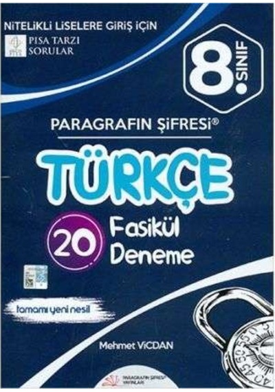 8.Sınıf LGS Türkçe 20 Fasikül Deneme - Mehmet Vicdan - Paragrafın Şifresi