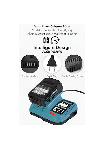 Hmngoakkllby 6pcs Usta Elektrikli Alet Seti Şarjlı 21v Spral Taşlama - Hilti - Bağ Makas - Somun Sökme - Darbeli Vid