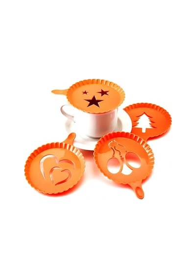 Renkli Kahve Süsleme Şablonları - 4lü Magic Süsleme Şablonu