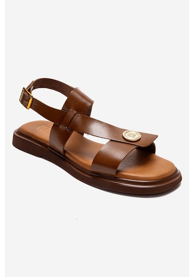 Luvishoes Quella Taba Hakiki Deri Tokalı Kadın Sandalet